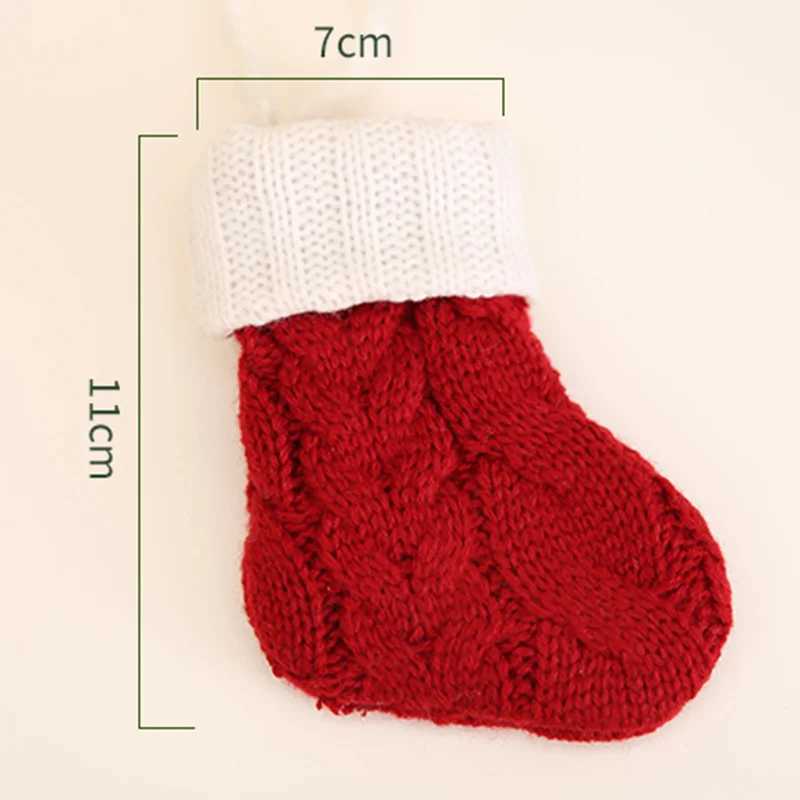 Sock For Gift Home Stocking Mini Christmas Tree Decoration Sock Santa Claus Candy Gift Bag Xmas Party Decorations J251024