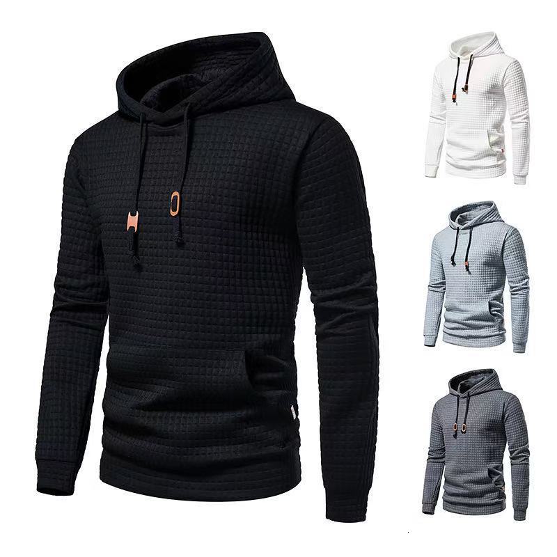 Plaid Kangaroo Pocket Hooded Autumn Fashion Sweatshirt Unisex European and American Casual Sportswear Hoodie