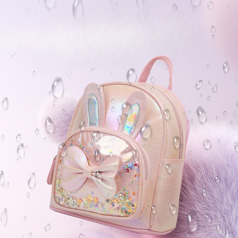 New hot selling sequined rabbit designer children's backpack fashionable, cute, personalized bow travel backpack