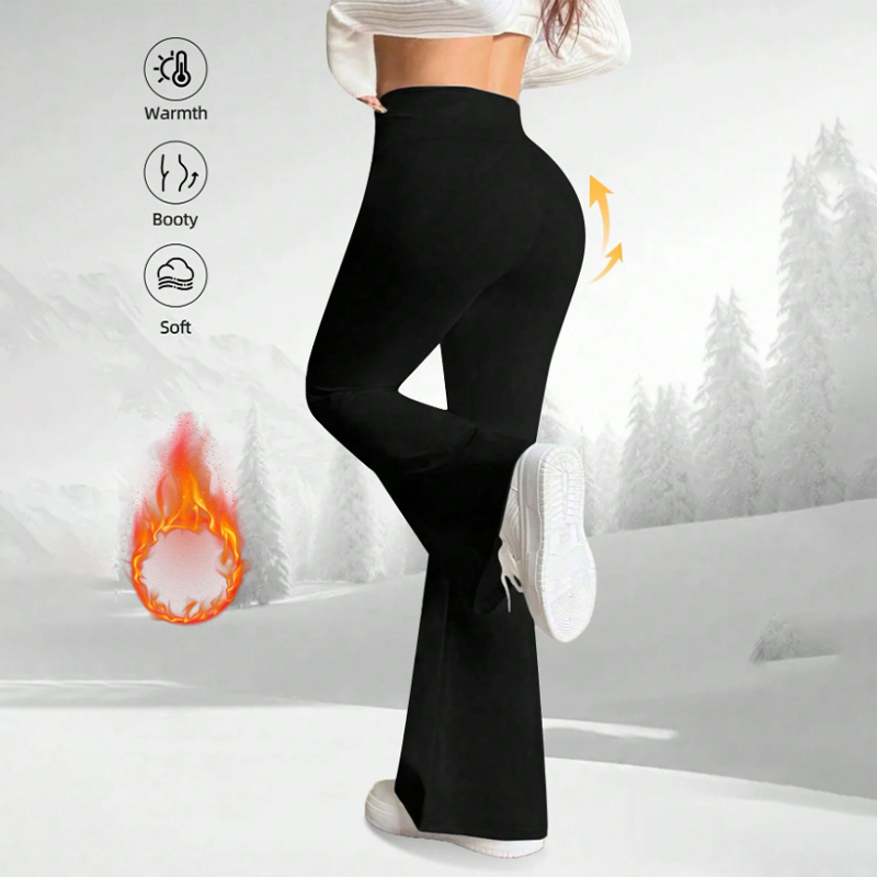 Autumn and winter pants high waisted bottoming pants to lift the buttocks and belly yoga pants sports and fitness nine minute flared pants