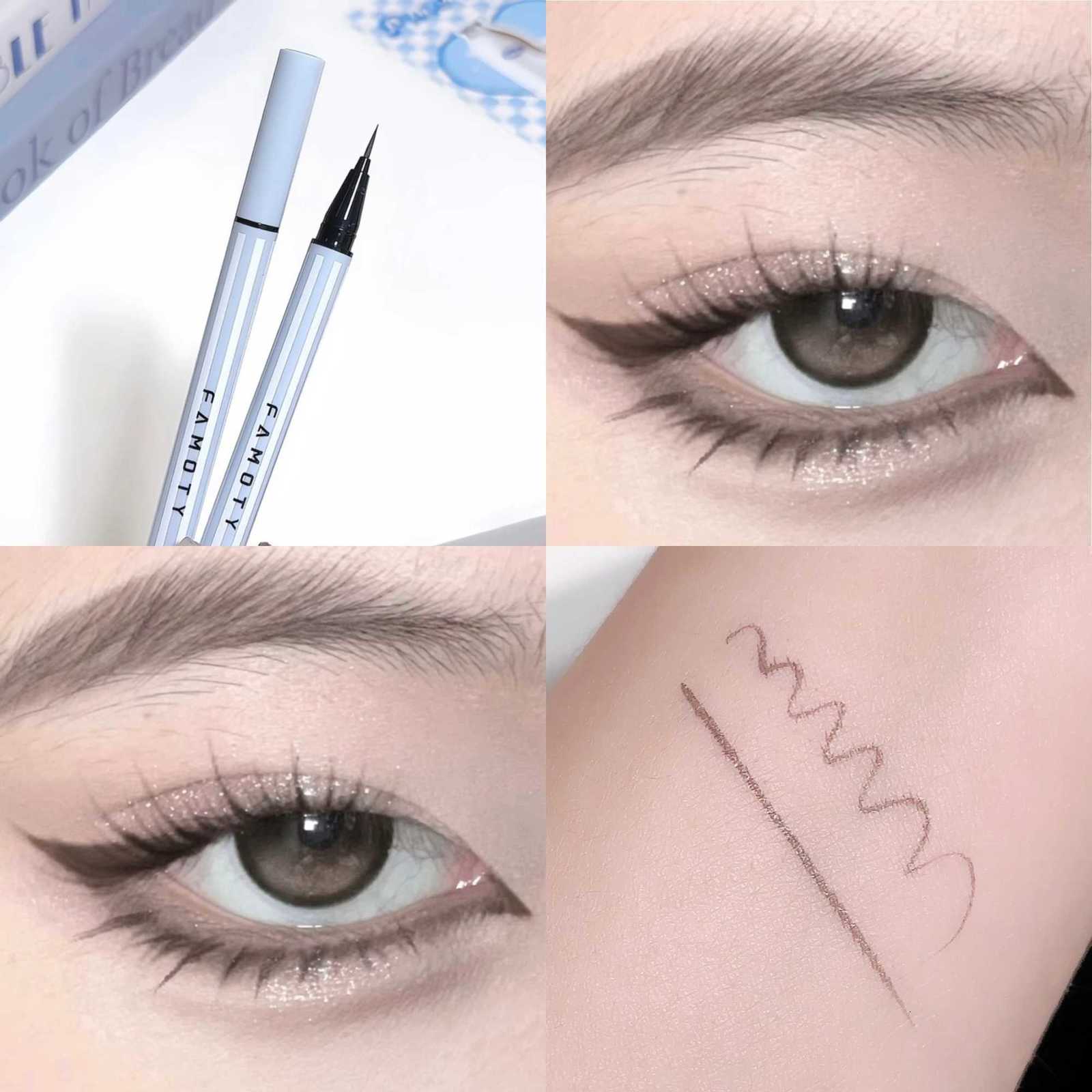 4 Color Quick Dry Slim EyelinerUltrafine Matte Liquid Eyelash Pencil Waterproof Brown Lasting Lying Silkworm Lower EyelashesL251024