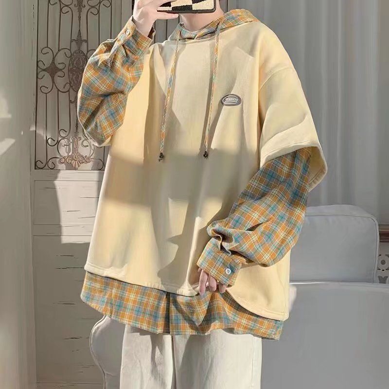 Fake Two-piece Designer Hoodie Jacket Tracksuit Men Polo Veste Coat Hoodie For Men, Autumn Hooded Clothing, Loose Fit, Plus Size, Trendy Brand, Ins St
