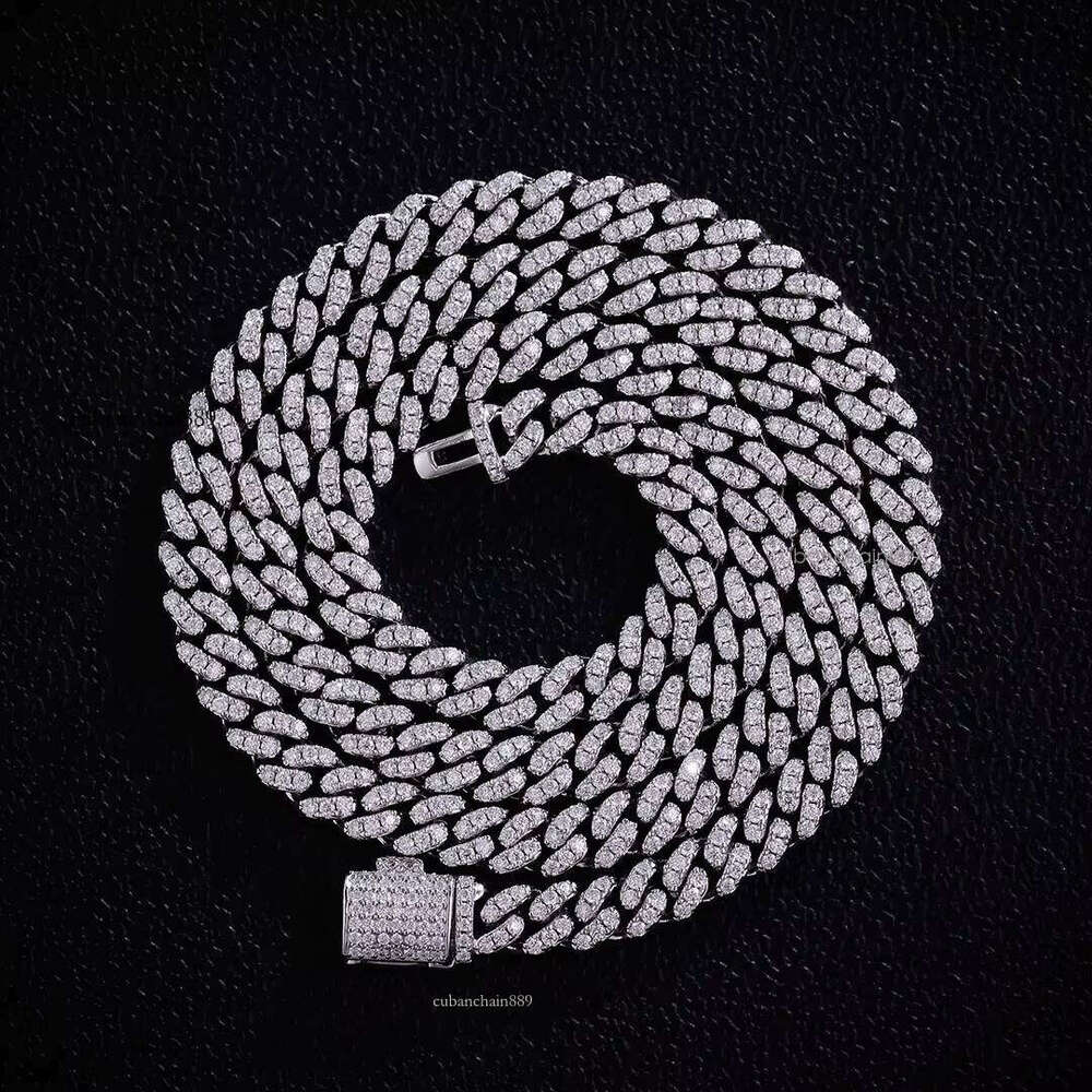 Necklace Mossinate Dia Iced Out Stylish Men's Necklaces Sier Moissanite Cuban Link Chain