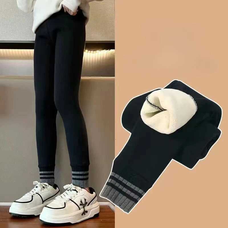 Fall Kid Solid Thin Tight Sweatpant Winter Girl Fleece Warm Leggings Toddler Skinny Cropped Trousers 2y Child Ankle Length PantT251024