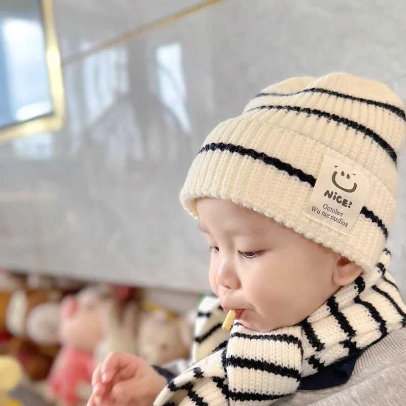 Autumn Winter 28Y Childrens Knit Gloves Hat Scarf 2 Pieces Sets Outdoor Windproof Warm Kids Hats and Caps Muffler for Boy GirlL251024