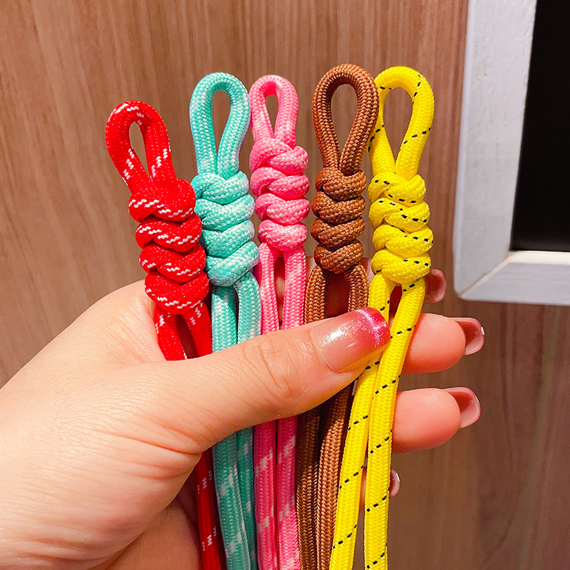 Colorful Ins-Trend Handmade Woven Rope Keychain - Viral Bag Lanyard, DIY Creative Knotted Bracelet