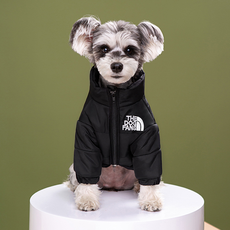 New Fashion Down Jacket Winter Designer Thick Warm Dog Schnauzer Reggie Doll French Bulldog Pet Clothes Wholesale
