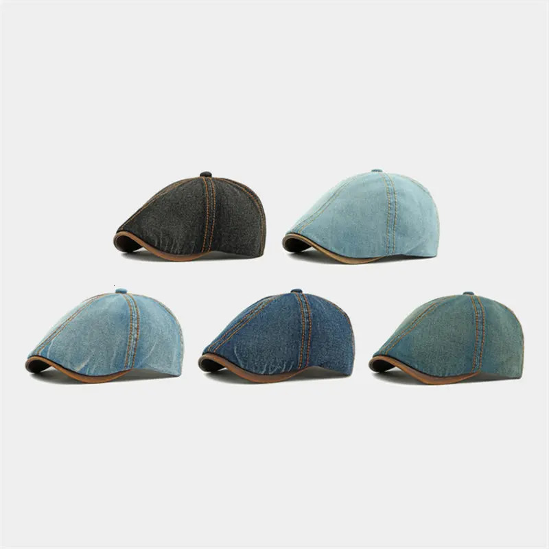 2025 Four Seasons Cotton Solid Print sboy Caps Flat ed Cap Men and Women Painter Beret Hats 36 251021