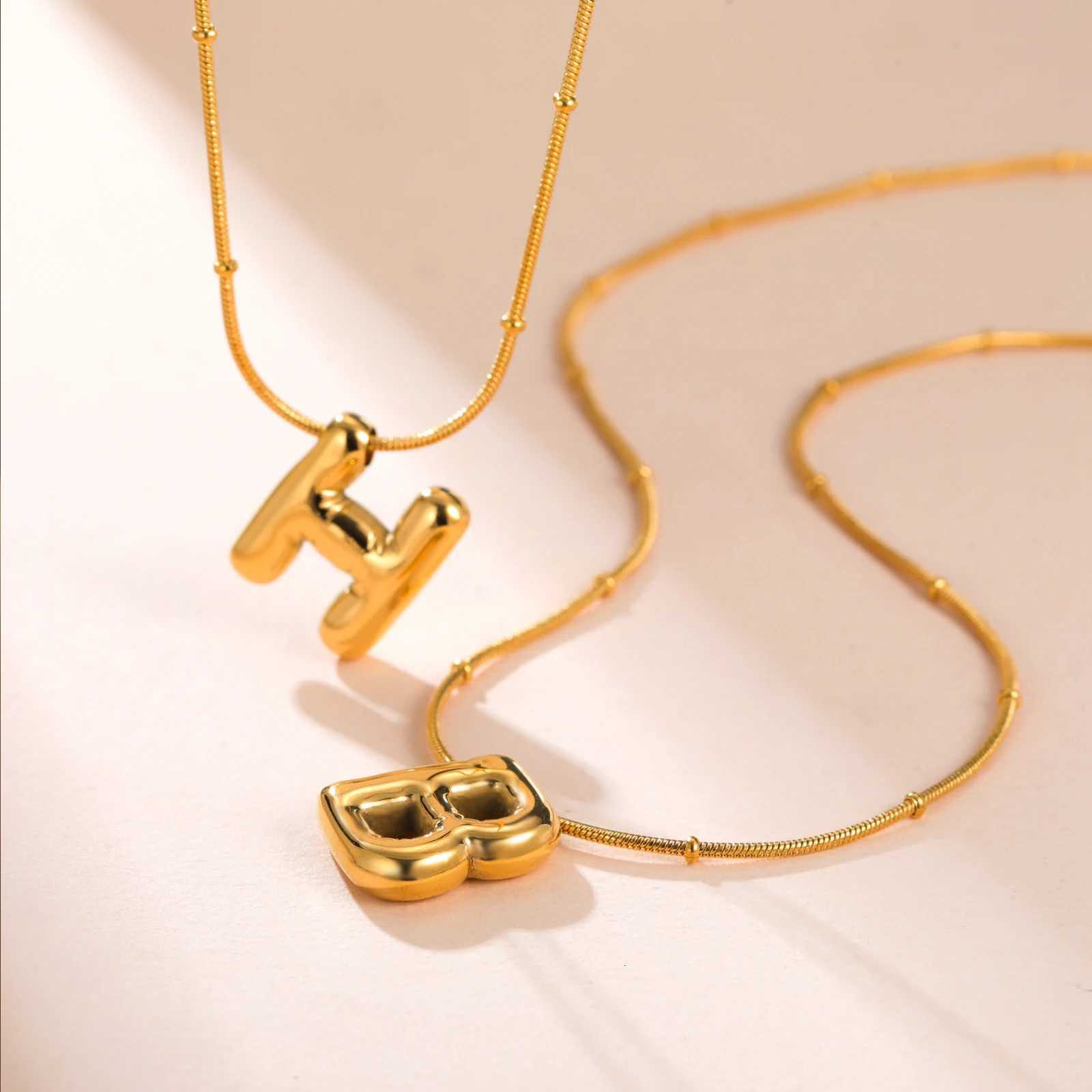 Unift AZ Alphabet Pendant Necklace for Women Stainl Steel Gold Plated Tren Chunky Initial Name Letter Choker Chain JewelryXJ251024