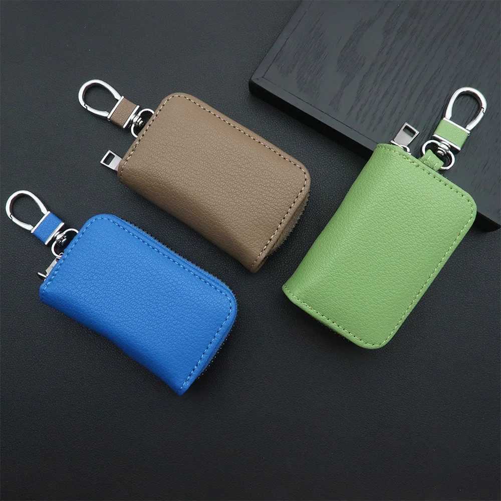 Men Key Holder Housekeeper PU Leather Car Key Wallet Keys Organizer Women Keychain Cover Zipper Key Case Bag Unisex Pouch Purse Z251023