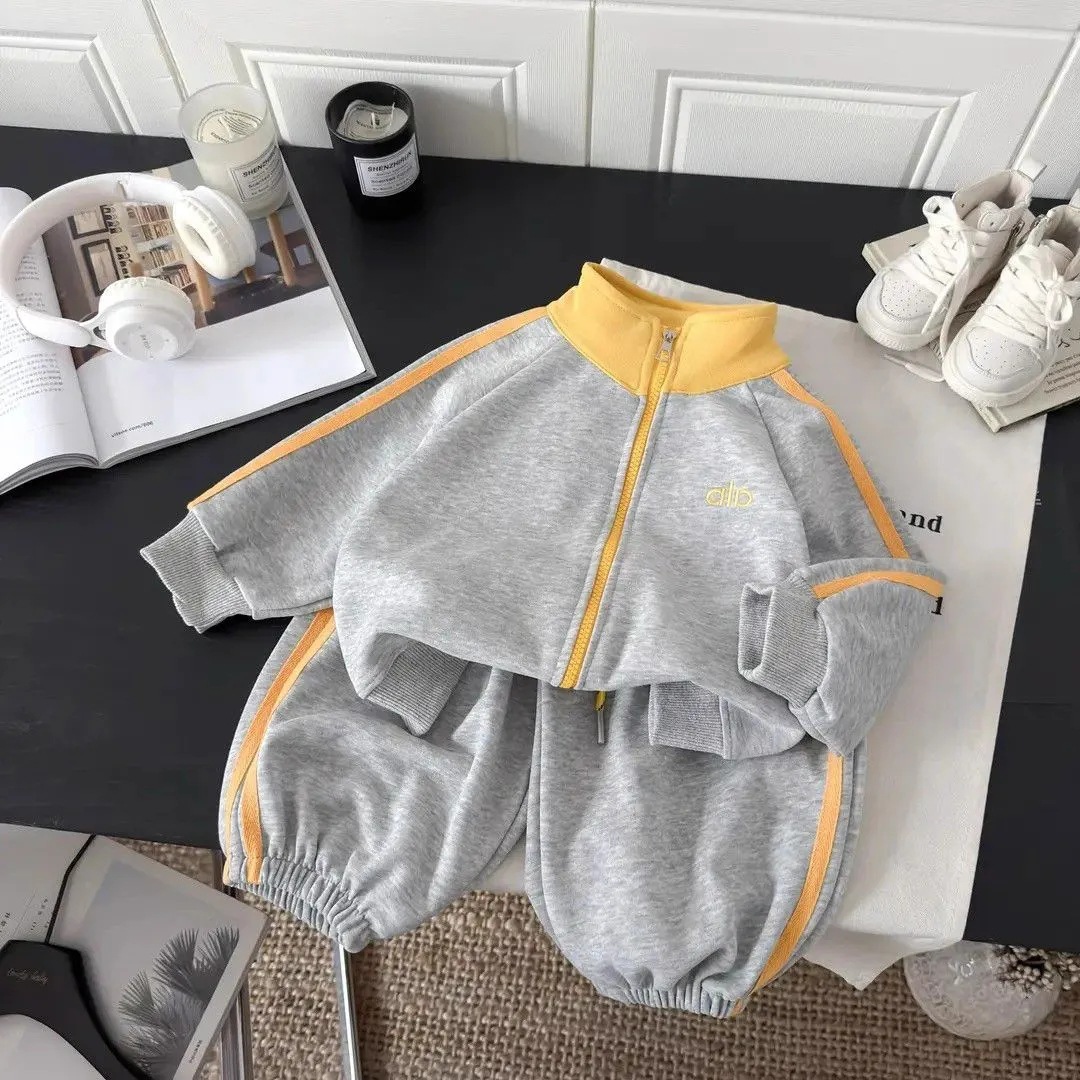 Designer kids clothing set Children's 2-Piece Outfit, Embroidered Hoodie Set for Autumn and Spring Free Shipping