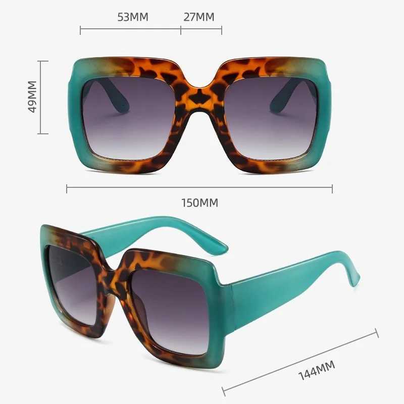 Fashion Women Oversize Sunglasses Gradient Retro Luxury Brand Designer Square Sun Glasses Female Trending Shades UV400 EyeglasT251024