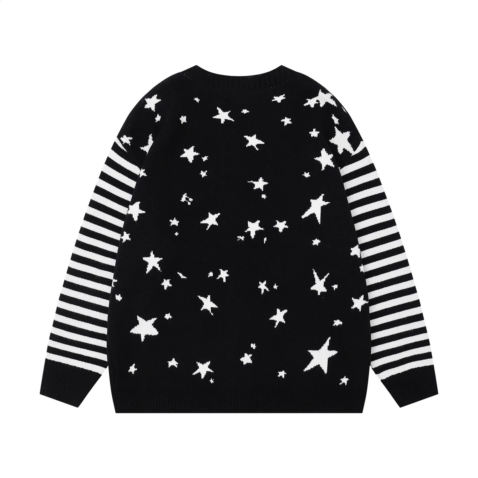 2025 Autumn Winter Harajuku Retro Anime Cartoon Jacquard V Neck Sweater Cardigan Casual Mens and Womens Knitted Jacket Coat 251015