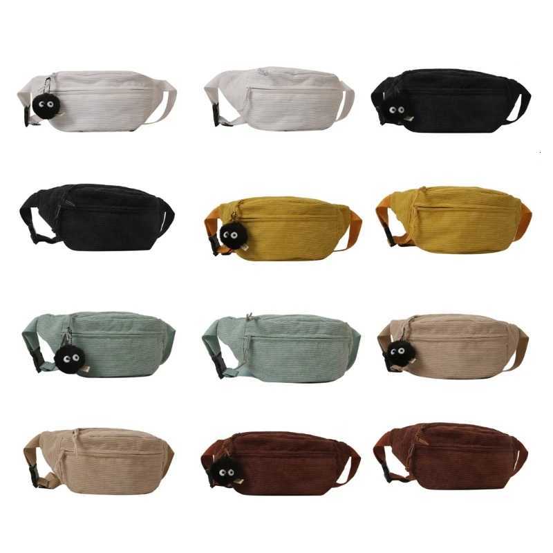 Adult Teens Corduroy Waist Fanny Pack Women Solid Color Crossbody Chest Purse Lady Girl Daily Casual Outdoor Sports Belt Bum BagL251024