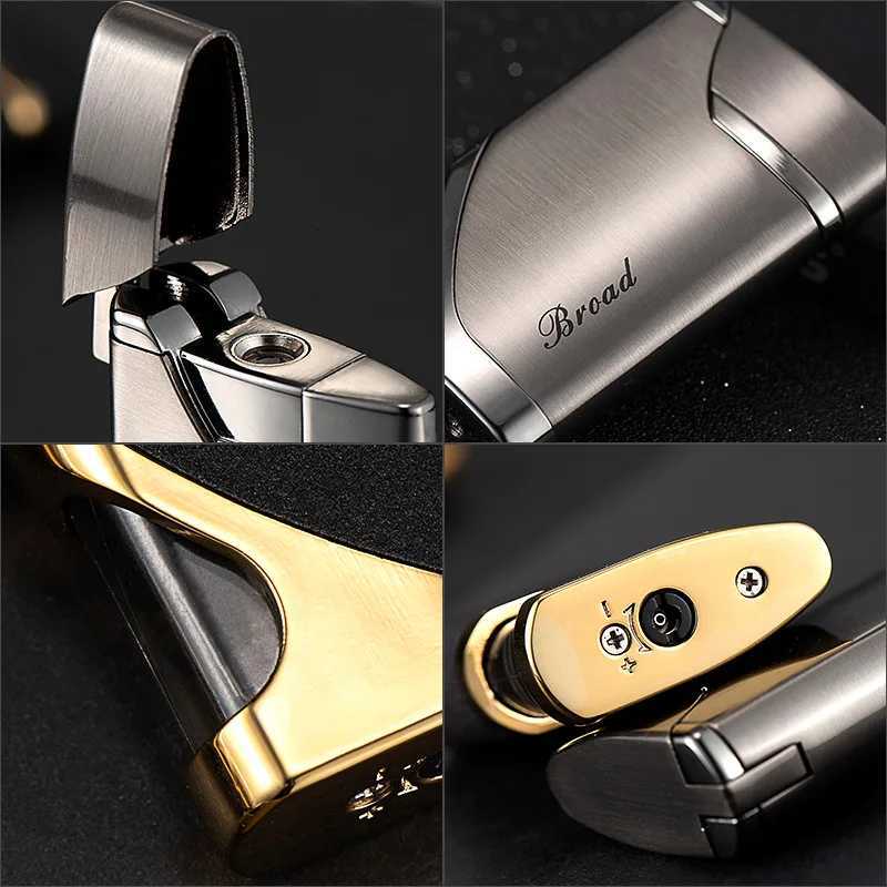 Portable Small Windproof Red Flame Gas Lighter Largecapacity Visual Window Creative Gift for Men and Women Highvalue Lighter D251024