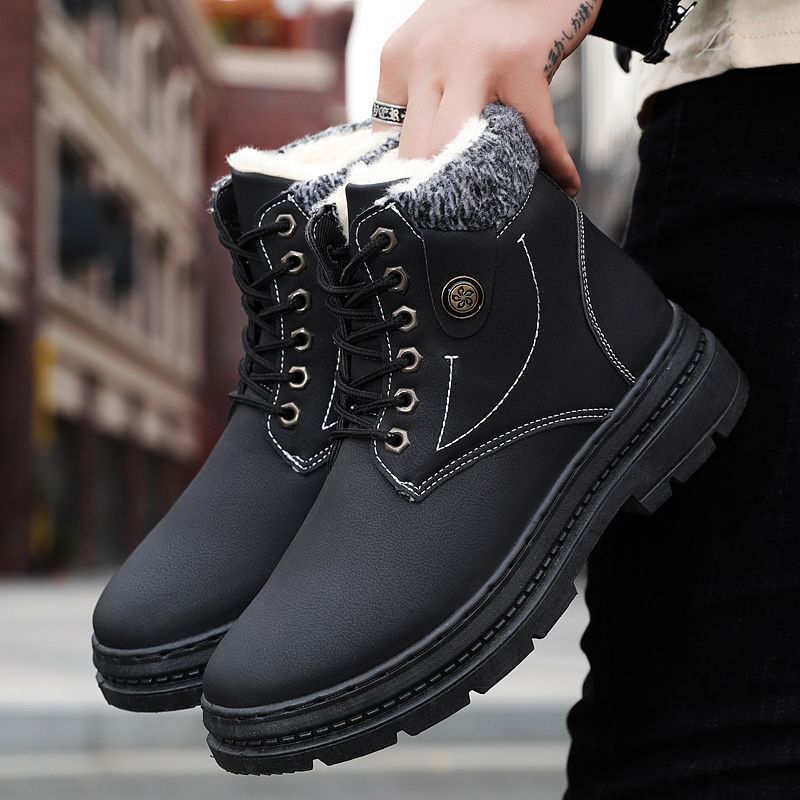 Men's designer fashionable winter outdoor cotton slippers, new waterproof sliding cover, thickened warm cotton shoes, women's snow boots