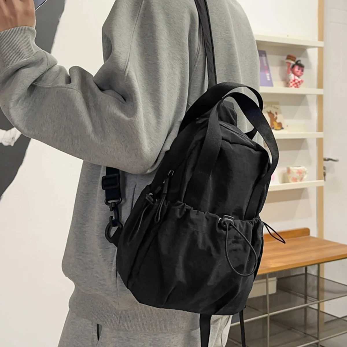 New Womens Multifunctional Backpack Casual Solid Color School Bag Girls Fashionable Shoulder Bag Travel Chest Bag Crossbod J251024