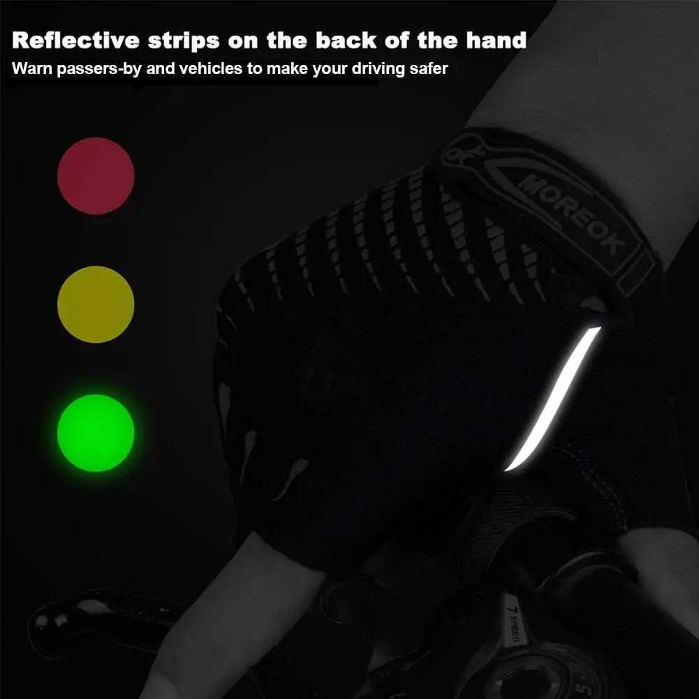 MOREOK Bike Gloves Half Finger MTB Bicycle Gloves 5mm Gel Pads Shockabsorbing Mountain Bike Road Cycling Gloves for Men Women Y251023