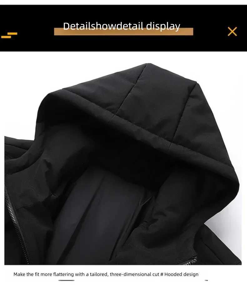 New Winter Mens Padded Hooded Parkas Warm Clothes Trendy Down Cotton Padded Jackets Loose Coats Thickened Warm Bread Jackets Z251024
