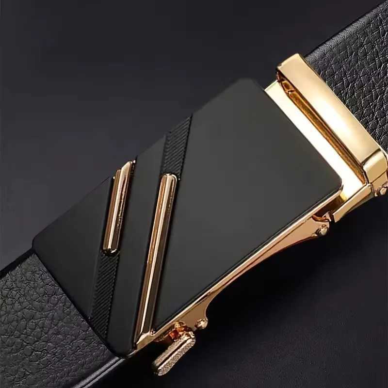 New Fashion Leisure Business Mens Belt Metal Automatic Buckle Brand Luxury Design Waist Belts For Men Strap MaleFor Ideal Gift W251024