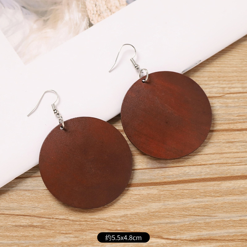 Designer earrings Autumn Winter Vintage Wooden Earrings Niche Design Exaggerated Vacation Drop Earrings for Women free shipping diamond earrings