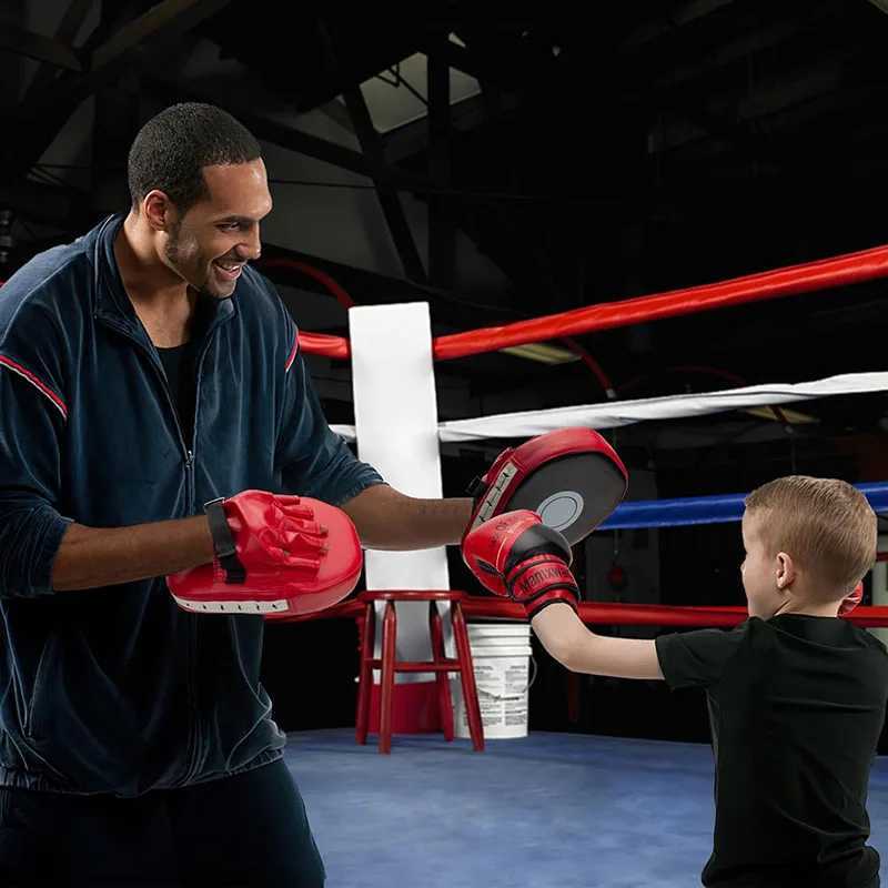 3in1 Boxing Gloves and Punching Mitts Set for Kids Boxing Mitts Focus Pads with Hand Wraps Kids Boxing Equipment Set For MMA Y251023