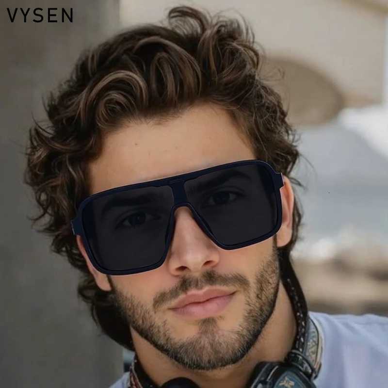 Oversized Polarized Rectangle Steampunk Sunglasses Men 2025 Luxury Brand Vintage Punk Square Shield Sun Glasses Eyewear ShadesT251024