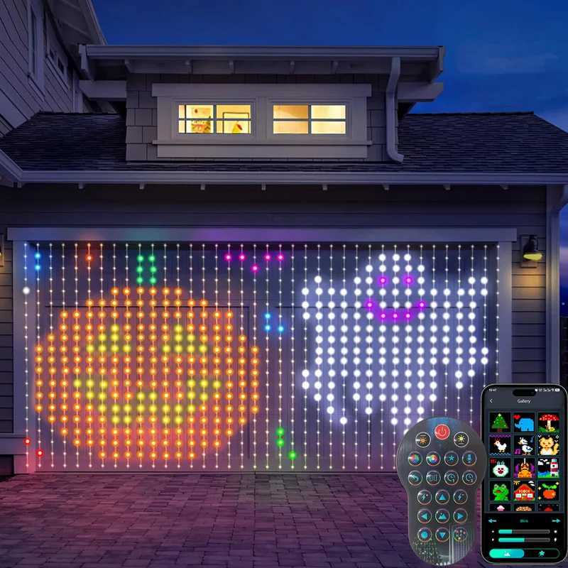 99Ft Smart Curtain Lights 400 LEDs String Light Garland Curtain Lights DIY Color Music Sync Window Lighting for Christmas Decor Z251024
