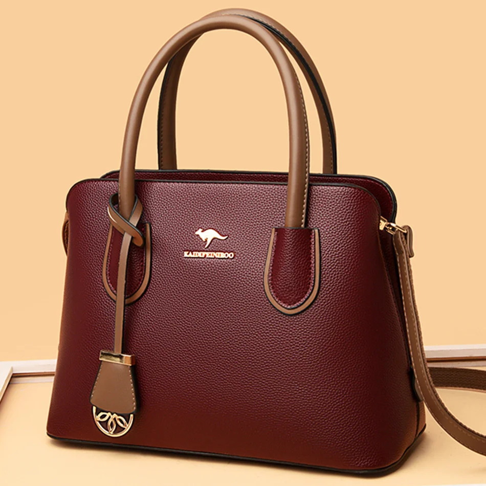 2 Layers Quality Leather Handbags Women Bags er Crossbody Bags for Women 2024 Large Capacity Tote Bag Sac A Main 251023