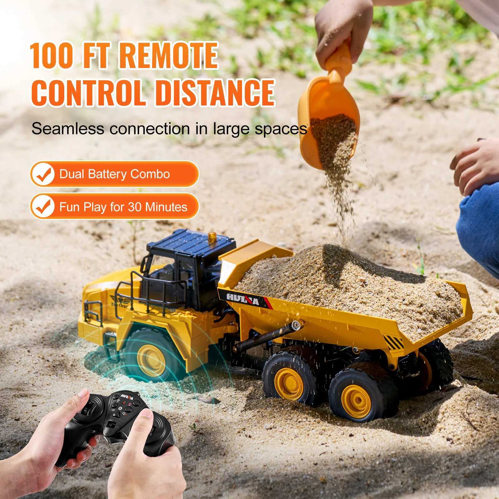 SucceBuy RC Dump Truck Remote Control Car Children Toys 11 Channel Electric Excavator Bulldozer for Kids Toddlers Birthday Gift W251114