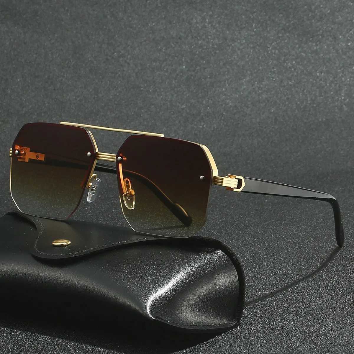 Polygon Sunglasses Rectangle Fashion Metal Frame Women Men Large Square Sun Glasses for Female Male Gradient Traveling Oculos T251024