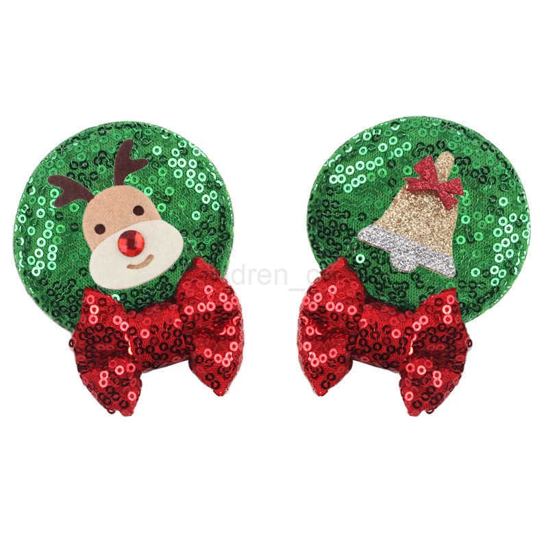 Disney Cute Mickey Christmas Mouse Ear Hair Clip for Kids - Sparkling Holiday Bow Accessory designer