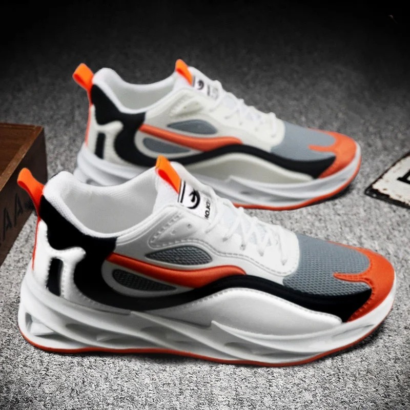 New Trendy Men's Sports Shoes Cushion Running Sneakers Outdoor Leisure Walking Jogging Trainers Soft Sole Breathable Footwear Sports Shoes with B