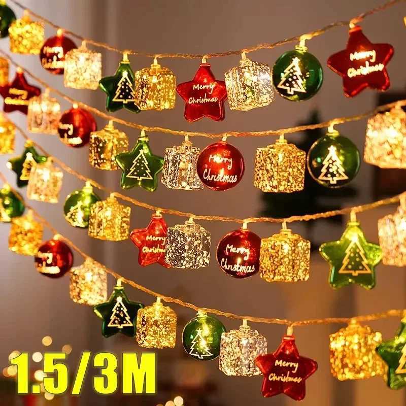 14PCS Christmas Led String Lights Christmas Tree Ambient Lights Christmas Color Lights Holiday Decoration Pentagram Lights C251024