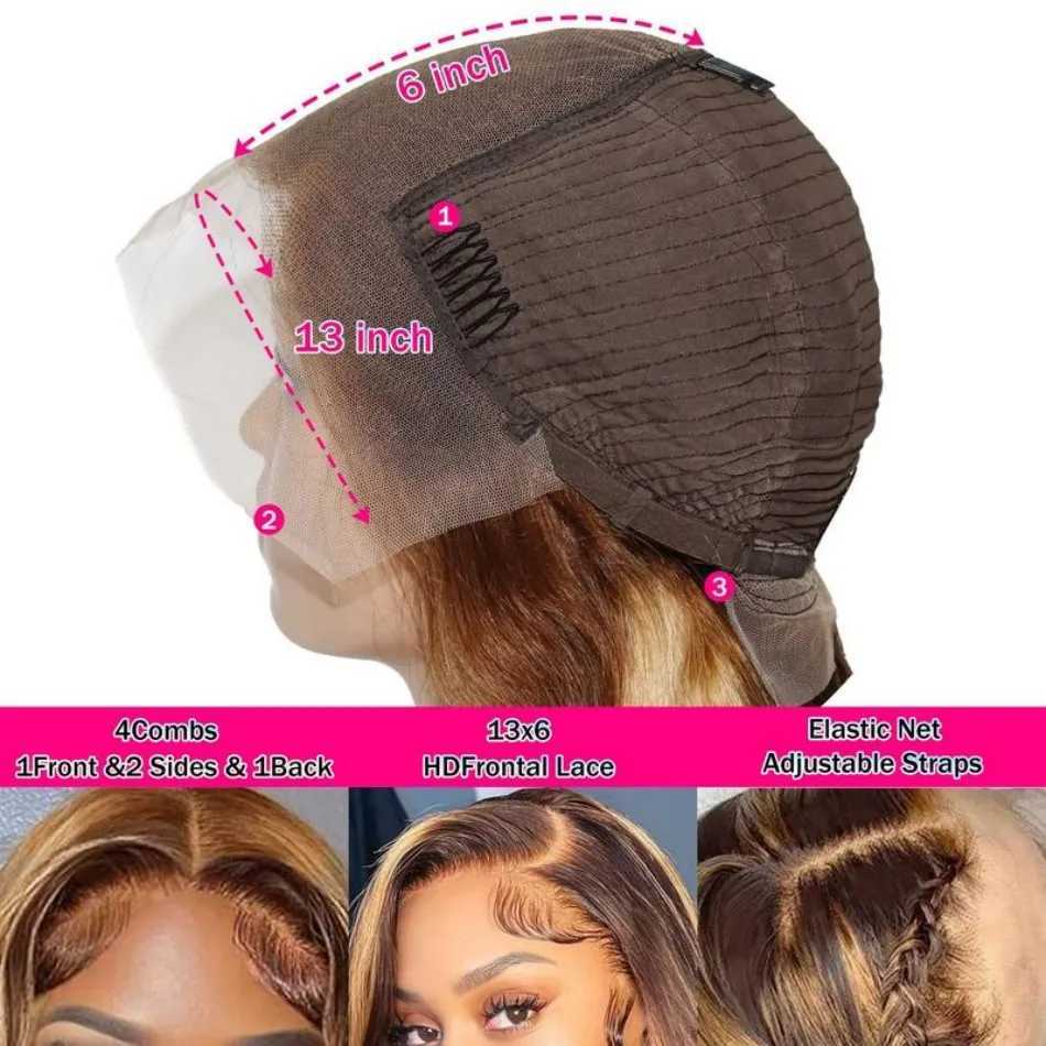 13X6 Hd Lace Frontal Wig Highlight Wig Human Hair 427 Body Wave Human Hair Wigs Brazilian Hair P1B30 Lace Front Wigs 250 Density W251023