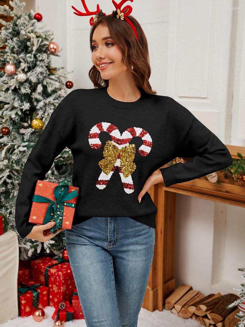Designer Women's Sweaters Christmas Print Women Christmas Sweater Winter Casual Loose Full Sleeve Knitwear Oversized Jumper Warm Soft Xmas Looks 