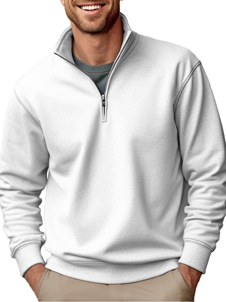 Amazon New Men's Sweatshirt Foreign Trade Designer Hoodie Jacket Tracksuit Men Polo Veste Coat Casual Zipper Stand Collar Thickened Fleece Solid 