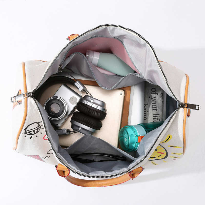 Graffiti Personality Travel Bag for Women, Printed Handbag, Business Trip Luggage Bag, Outdoor Leisure Large Capacity Crossbody Bag