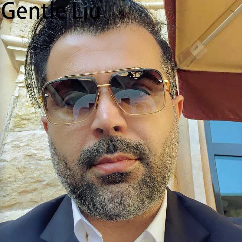 Oversized Square Rimless Sunglasses Men 2024 Luxury Brand Designer Vintage Frameless Sun Glasses for Male Retro Eyewear ShadesT251024