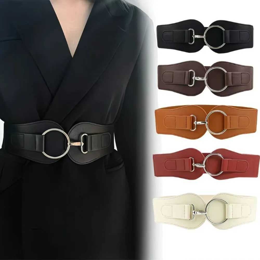 1pc Broad Red Elastic Corset Belt For Women White Elastic Waist Belts For Women Plus Size Dress Belt Easy Black Pretina W251024