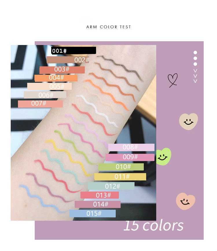 FLORTTE Smile Heart Series Eyeliner Pencil Gel Colorful Waterproof Longlasting Nonsmudging Easy to Wear Eye Makeup CosmeticL251024