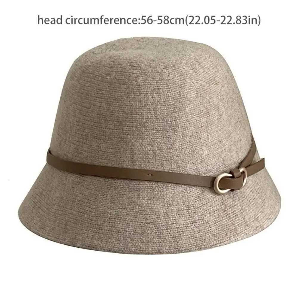 Sweet Woolen Wool Fisherman Hat Pure Color Elegant Womens Formal hat British Style Korean Style Basin Hat TravelL251024