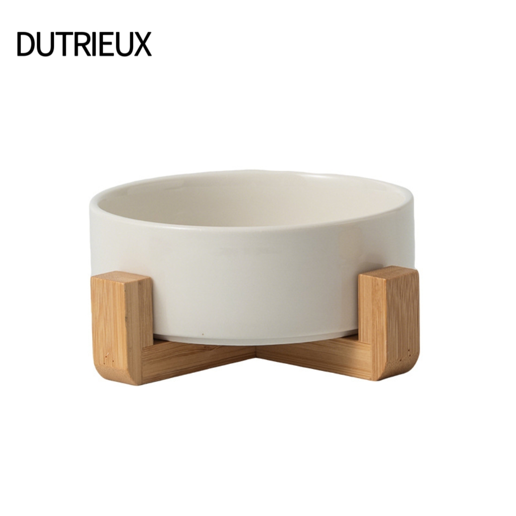 K3287 Wholesale Pet Slow Feeding Bowl with Anti-Choking Design and Neck Guard for Anti-Tip, Plastic Frame and Ceramic Inner Bowl