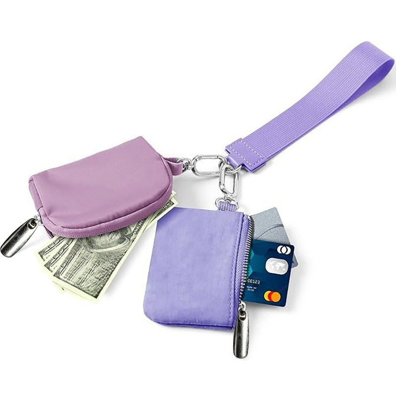 Yoga Bags 20 Colours Bag Dual Pouch Mini Zip Around Wristlet Portable Keychain Wallet Coin Purse Pocket