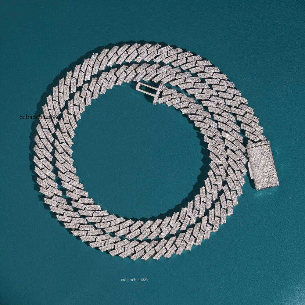 Hip hop jewelry bracelet necklacePremium Jewelry Pure Sier 8mm Hip-Hop Iced Out Silicon Stone Cuban Chain