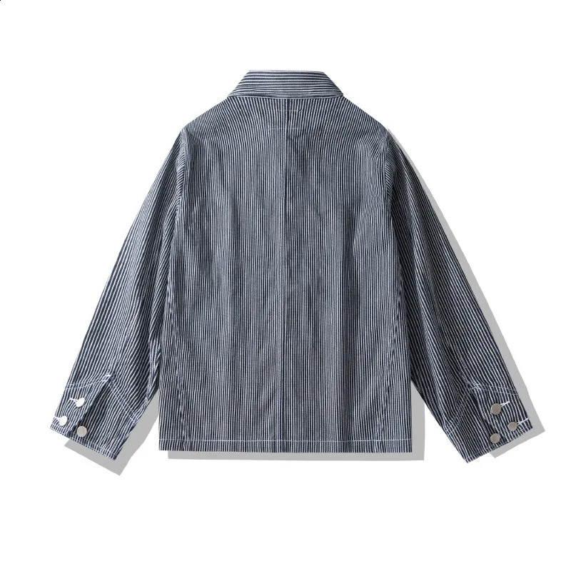 American Vintage 100 Cotton Outdoor Workwear Jacket Amekaji Wabash Stripe Denim MultiPocket Motorcycle OKONKWO 251017