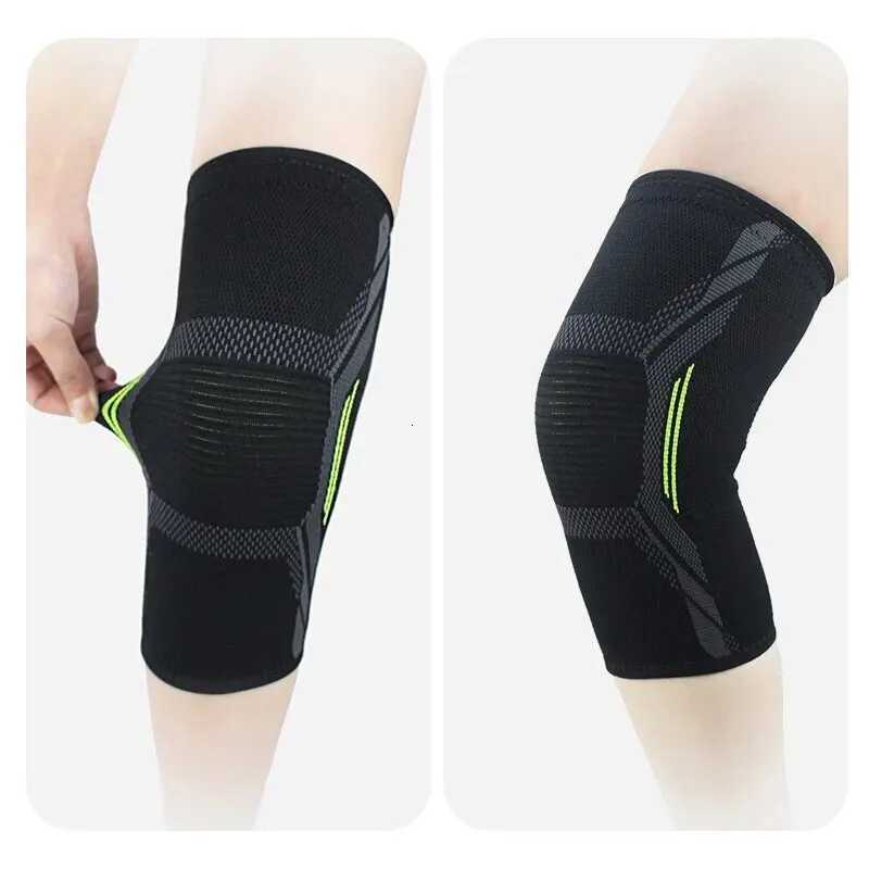 Single Knitted Nylon Sports Knee Pad Riding Protective Gear Running Basketball Skipping Rope Warm Knee Pad Foot Cold Proof BlackW251024