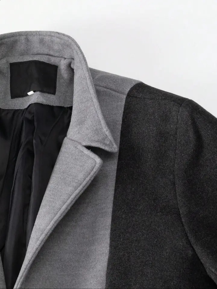 Unisex Woolen Overcoat Long Sleeve Casual Jacket with Pockets Comfortable Daily Wear Business Autumn Winter Fashion Stree 251018