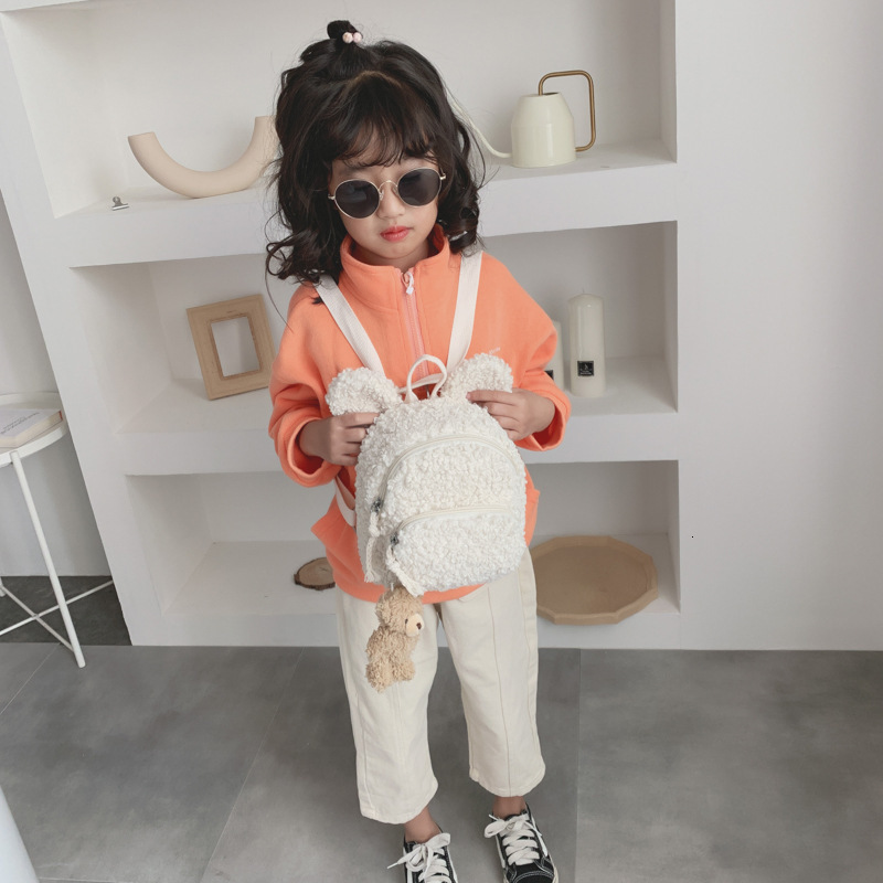 New Korean style children's small bag cartoon cute plush girl backpack designer small backpack mini shoulder crossbody bag