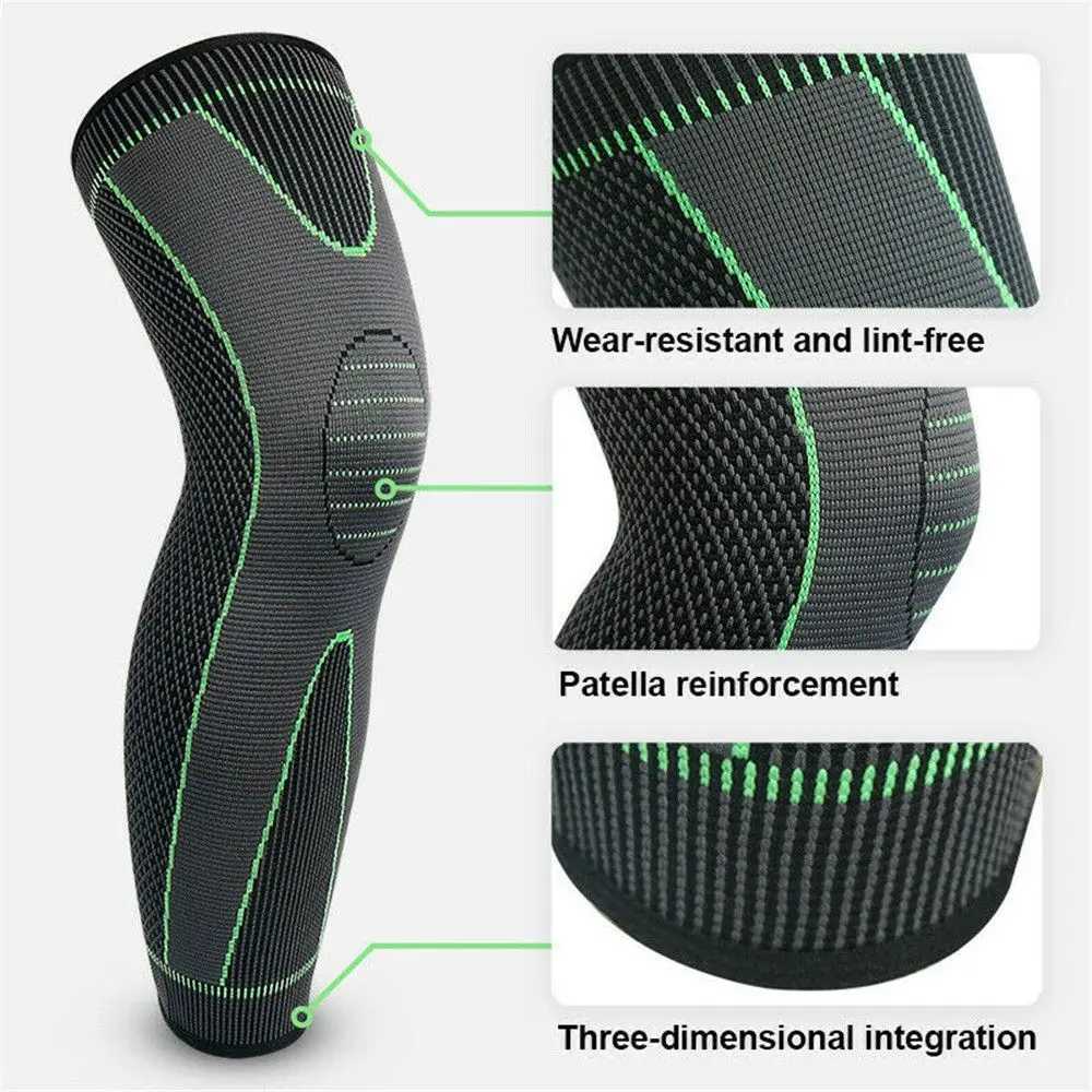 Knee Support Brace Compression Long Full Legs Sleeve Arthritis Running Gym Sport Knee PadsW251024